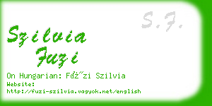 szilvia fuzi business card
